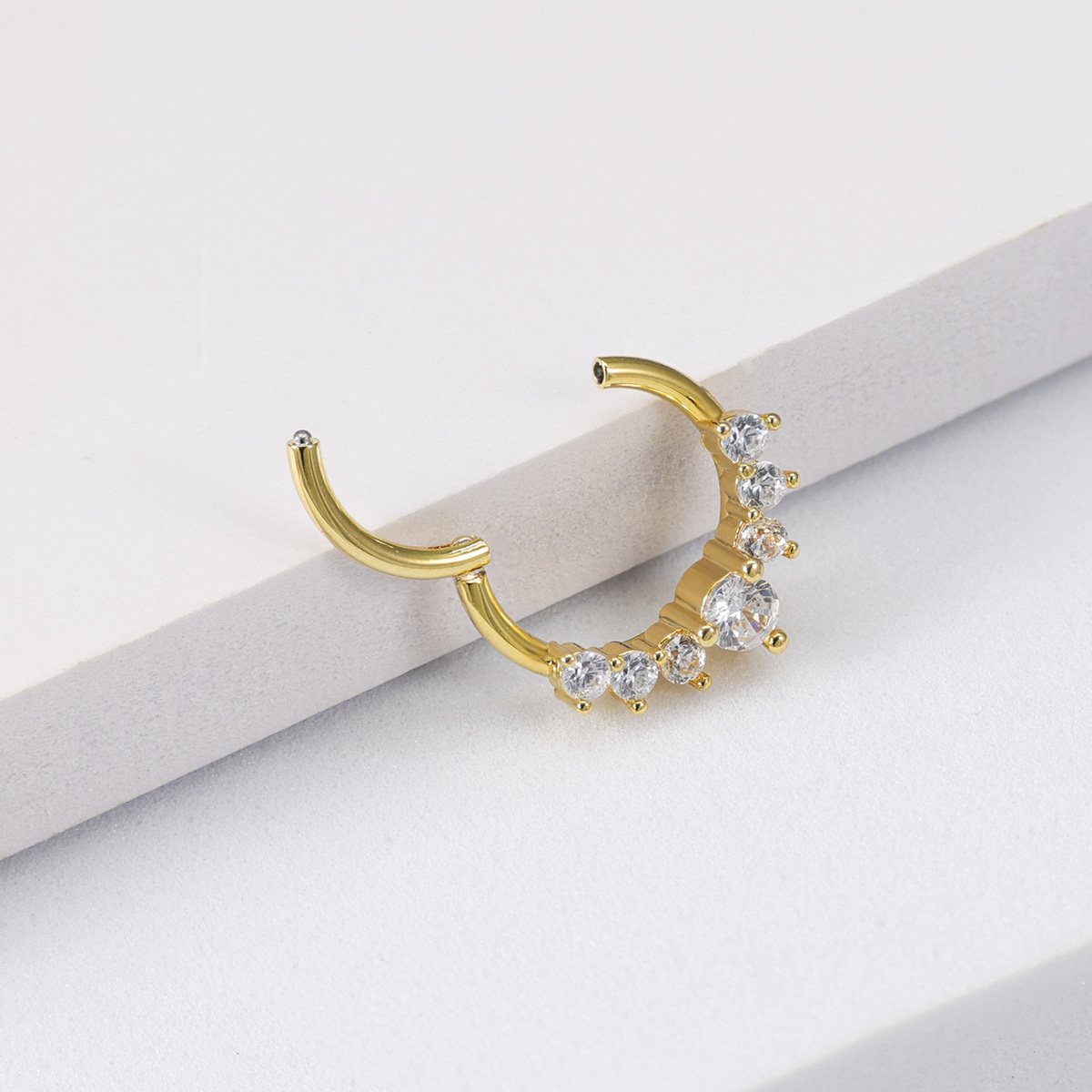 Fashion Women's Nose Piercing Ring with Sparkling Zirconia Stones